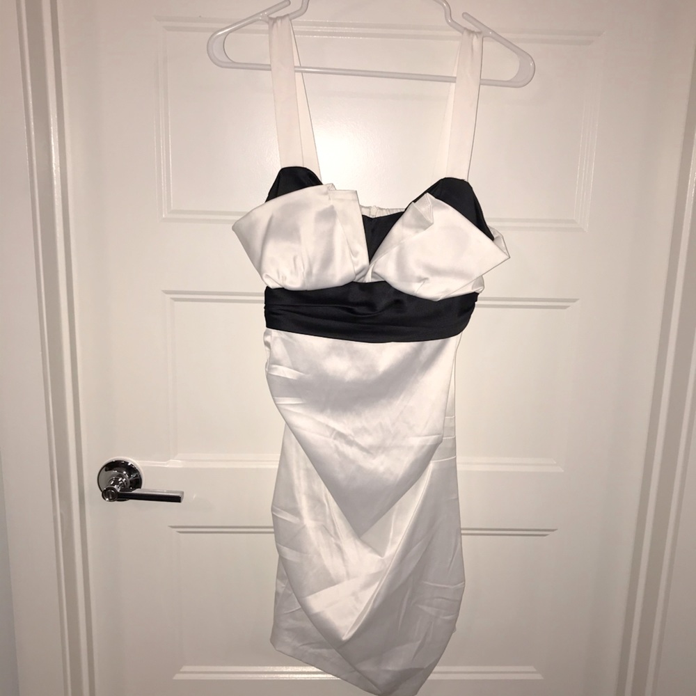 Stylish tuxedo dress in black & white